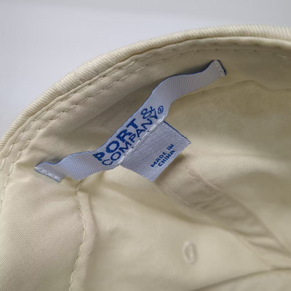 Port & Company Baseball Cap Hat Beige Blue One Size Embroidered Roaring Springs - Picture 9 of 10